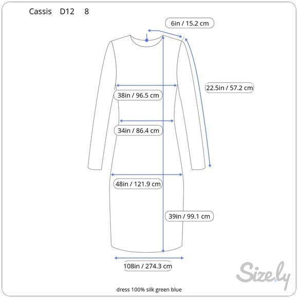 dress 100% silk green blue - Picture 3 of 12